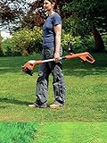 Black+Decker Li-Ion Akku-Rasentrimmer (18V 2.0Ah, Schnittbreite 23 cm, Zweithandgriff, Kantenschneidfunktion, E-Drive, Teleskopstiel, inkl. Akku und Ladegerät) GLC1823L20, schwarz orange - 2