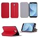 Produktbild Ultra Slim Tasche Leder Style Samsung Galaxy J5 2017 (LTE / 4G) Hülle rot Cover mit Stand - Zubehör Etui Galaxy J5 2017 SM-J530F Duos/Dual SIM Flip Case Schutzhülle (PU Leder, Red) - XEPTIO accessoires