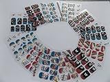 12x sheets (300+ individual transfers) of 3D Nail Art Tips Stickers False Nail Design Manicure Decals Gems Glitter Toe various designs - by Fat-catz-copy-catz (Glitter design nail art)
