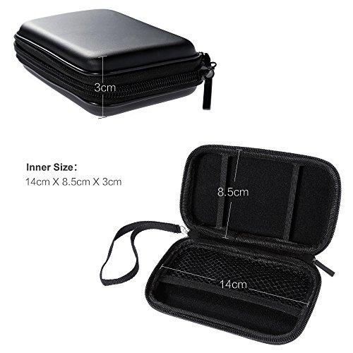 Zacro Festplattentasche Wasserdicht Schutztasche bis 6,35cm (2,5 Zoll) perfekt für Festplatte und Kabel Schwarz - 2