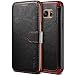 Produktbild Samsung Galaxy S7 Edge Hülle, VRS Design® Leder Schutzhülle [Schwarz] Handgefertigt Leder Cover Prämie PU Ledertasche Etui Stoßsichere Lederhülle Brieftasche Case mit 3 Kartenfach [Layered Dandy] für Samsung S7 Edge (2016)