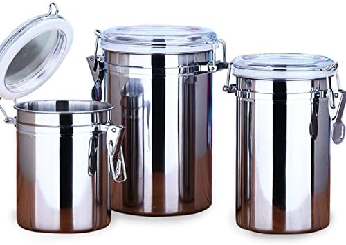 Premium Coffee Canistor AEVEL Stainless Steel Coffee Container Coffee Vault, Keeps Coffee Delicious for Longer, Ideal for Coffee Sugar Tea Pasta with Airtight Lids Vacuum Sealed Storage (1600ML)