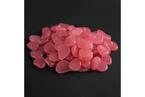 PUUPAA Lot de 50 galets lumineux pour aquarium, pierres décoratives, jardin, aquarium, jardinière, allée, revêtement de couleur sûr - Rose