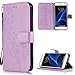 Produktbild Handyhülle für Samsung Galaxy S7 Edge Tasche PU Leder Flip Case Brieftasche,Samsung Galaxy S7 Edge Hülle,FNBK Geprägter Löwenzahn Blumen Holster Leder Flip Wallet Cover in Book Style Stand Case Card Slot Leder Tasche Case Karteneinschub TPU Innen Magnetverschluß Kratzfestes und Schmutzunempfindliches in Lila TPU Wallet Schutzhülle für Samsung Galaxy S7 Edge