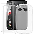MILEGAO Balmuda Phone Case + 2PCS Screen Protector Tempered Glass, Ultra Thin Bumper Shockproof Soft TPU Silicone Cover Case for Balmuda Phone (4.9”) Transparent