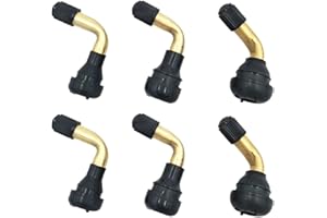 JEYORZY 6 Stücke 90 Grad Motorrad Tubeless Ventil, Roller Ventil, Reifenventil, Messing Tubeless Ventil, Winkelventil Messing Snap-In für Autos, Motorräder, Fahrräder & Motorroller