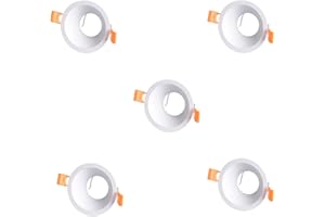 wonderlamp Pack 5 unidades Foco empotrable Confort redondo blanco. Portalámparas GU10 incluido (W-E000131)