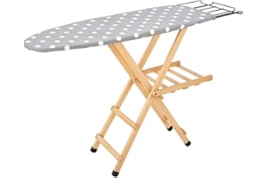 MOTTIWOOD Asse da Stiro Premium, 100% Legno Massiccio di Faggio, Tavola da Stiro con Fori Traspiranti, Pieghevole, 3 Posizioni, 143x37,5x93,5, Made in Italy