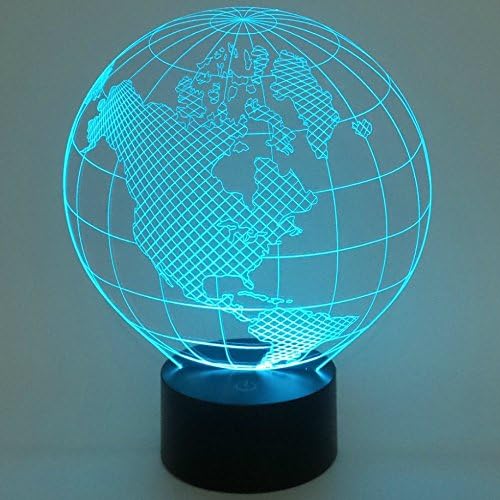 Alisabler Optical Illusion 3D Dice Lighting,3D Globe LED Lamp - Produces Unique Lighting Effects and 3D visualization - Amazing Optical Illusion