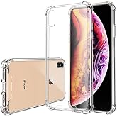 Ehr. iPhone XS Max Uyumlu Darbe &Ouml;nleyici Sararmaya Dayanıklı Airbag Korumalı Ultra Slim TPU Şeffaf Silikon Kılıf (Şeffaf, iPh