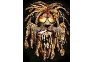 RICUVED Peinture Diamant 5D Complet, Diamond Painting Lion Animaux Diamant Peinture Point, Kit de Peinture Diamantée DIY Pour Enfants, Décoration Murale Decor 30x40cm