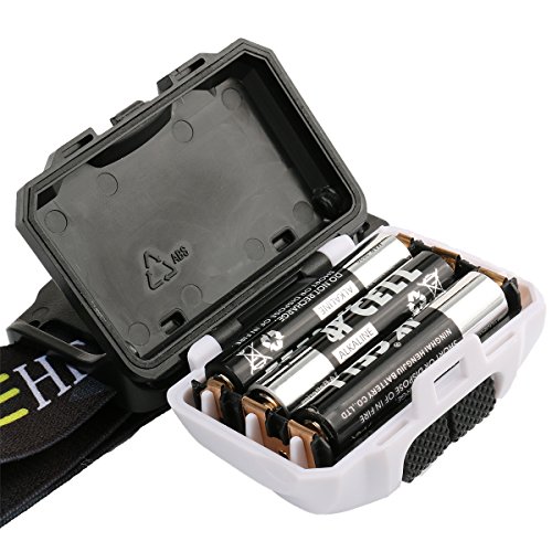 Leicht Stirnlampen und Taschenlampe, Weiß und Rot Glühbirnen, Blinzeln, Wasserdicht, Ersatz Batterie, Tragbar Packetize, Einstellbar Strahl, Für Laufen, Zelten, Arbeiten, Wandern, Radfahren - 5