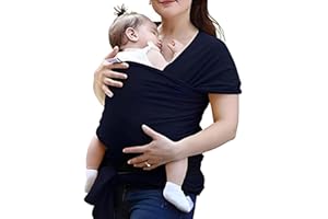 VOARGE Fascia portabebè, nera, per neonati e bambini fino a 16 kg, unisex, orientamento anteriore e posteriore, lavabile in lavatrice, tecnologia di distribuzione uniforme del peso