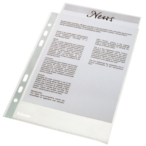 Preisvergleich Produktbild Leitz Prospekthülle Economy, A5, PP, genarbt, dokumentenecht, 50 Stück, farblos