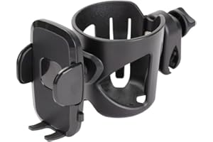 iSpchen 2 In 1 Portabicchieri Per Passeggino portabicchieri universale e portacellulare,Organizer Per Biberon portabiberon caffè Supporto Per Passeggino,Portaborraccia Da Ciclismo