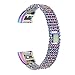 Produktbild Für Fitbit Charge 2 Metall Bands, ruentech Ersatz Edelstahl glänzend Luxuriöse Dressup für Fitbit Charge 2 Schultergurte Charge 2 Ersatz Zubehör Armbänder - -5beads, Gradient Color