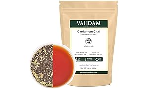 VAHDAM Cardamom Masala Chai Tea (50 tasses) - CTC Assam de haute qualité à la cardamone fraîche de l'Inde (Elaichi) - Recette de thé masala original de l'Inde, combiné & expédié de l'Inde, 100g