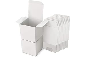 AGHOER Pack of 25 Gift Boxes Kraft Paper White, 10 x 10 x 10 cm Cardboard Boxes, Cardboard Boxes with Lid, Gift Box Square for Gifts, Party, Birthday, Wedding
