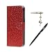 Produktbild Huawei Nova Hülle, Huawei Nova Schutzhülle, Alfort 3 in 1 Lederhülle Bling Glitter Fashion Design Premium PU Leder Hohe Qualität Tasche Case Cover Kasten Abdeckung Wallet für Huawei Nova 5.0" Smartphone Funktion Standfunktion Unterstützte Telefone und Magnetverschluss ( Rot ) + Alfort Schwarz Stylus Pen + Netter Staub Stecker