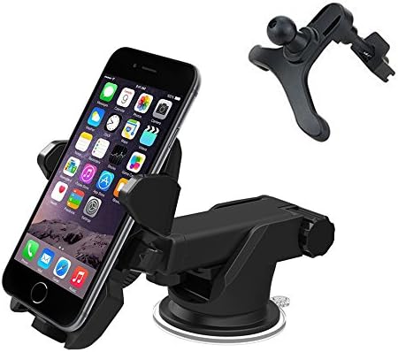 iMinker 2 in 1 Universal Car Phone Mount Holder, Windshield Dashboard and Air Vent Car Cell Phone Cradle for iPhone 7, 7 Plus, 6s Plus, 6s, 5s, 5c, Samsung S7, S6, S6 Edge, S5, Note 5, 4 and Other (Suction Cup+Air Vent)