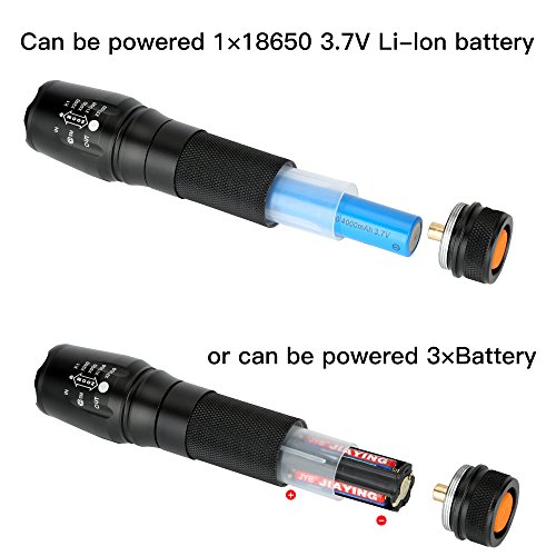 BAKTH Super Helle CREE XML T6 LED Taschenlampe, Einstellbarem Fokus, Wasserdicht Zoombar Taschenlampen für Camping, Wandern, Radfahren und andere - 3