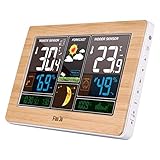 【Especificaciones】: Material: ABS Fuente de alimentación de reloj: 2 * 1,5 V AA batería (no incluida) Fuente de alimentación del sensor: 2 * 1,5 V AA batería (no incluida) Rango de temperatura interior : -9,9 ℃ ~ 50 ℃ (15 ℉ ~ 122 ℉) Rango de temperatura exterior: -20℃ ~ 60 ℃ (-4℉~140℉) Rango de humedad interior y exterior: 20 ~ 95 % RH