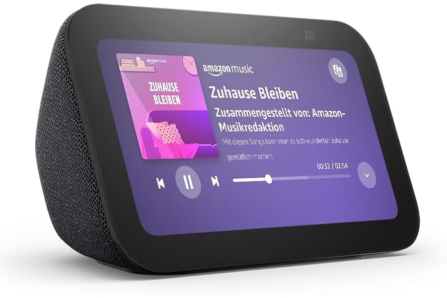 Echo Show 5 (Neueste Generation) | Kompakter smarter Touchscreen zum Steuern deines Smart Homes und mehr | Anthrazit, mit Alexa+ Early Access