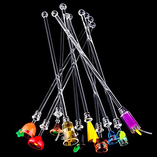 dingdangbell 10pcs 23 cm ice Cocktail Mixer Puddler Rühren mischen Sticks BBQ Abendessen Party Bar - 5