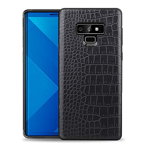 Galaxy note9 case 9note leather Cover For Samsung note 9 Protective Skins Gaxaly Glaxay [Crocodile Pattern] Premium PU Leather Ultra Thin Slim 2018 Protection (Black)
