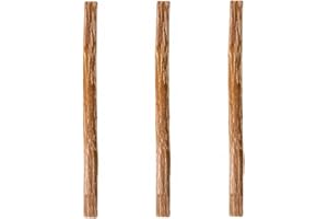 DAMIAN-WIKLINA Postes de valla natural, postes redondos, madera de nogal, opcional para valla de granja, valla de jardín (3 unidades de altura de 90 cm)