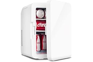 eklipt Mini Kühlschrank, 10 Liter mit Kühl- und Heizfunktion, 2 in 1 Tragbare Elektrische Gefrierbox Klein Gefrierschrank für Auto, für Hause Büro Camping und Auto (10L-Weiß)