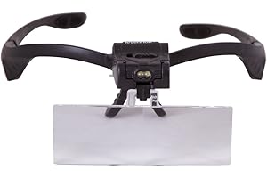 Occhiali D’Ingrandimento Levenhuk Zeno Vizor G3 Utili per Avere Le Mani Libere, con Luce LED e 5 Step di Ingrandimento