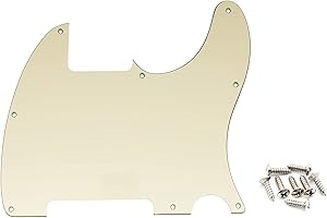 Musiclily 8 Löcher Schlagbrett Pickguard für Fender USA/Mexican Telecaster Esquire E-Gitarre,3 lagig Crème