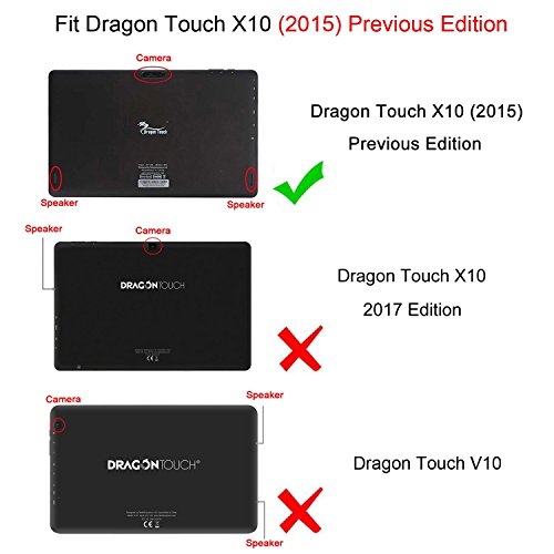 Fintie Dragon Touch X10 Folio Hülle Case – Slim Fit Folio Premium Kunstleder Schutzhülle Tasche Etui Smart Cover mit Standfunktion Stylus Loop für Dragon Touch X10 10.6 Zoll 8 Kern Android Tablet PC, Landkarte Design - 2