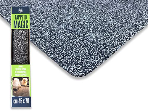 Tex Family - Alfombra - Felpudo mágico de color gris antideslizante para la entrada