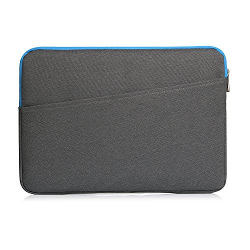 Ivencase stoßfest Wasserabweisend Laptop Sleeve Tasche Taschen Hülle Beutel Case für 13-13.3 Zoll Laptop / Notebook / Macbook air 13/ Macbook pro 13 Retina / Chromebook 13.3/Microsoft Surface Book/12,9 Zoll iPad Pro, Dunkelgrau und blau - 3