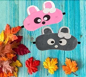 JUZZII Velvet Cute Cartoon Sleeping Eye Shade Mask, Eye Mask for Men Women Girls Boys Kids - Mask.Model-No.27-51