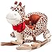 Produktbild Merax Schaukeltier Schaukelpferd Schaukelstuhl Schaukelspielzeug Plüschschaukel für Kinder und Baby (Giraffe)