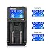 Produktbild DBPOWER Universales Batterieladegerät mit LCD Display und Smart 2 Steckplatz für Li-ion, LiFeP04, Ni MH, Ni CD A AA AAA C 26650 18650 18490, auch für Zigarettenanzünder