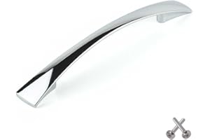 BEDROOMS PLUS Stożkowy uchwyt do drzwi szafki kuchennej, szuflada szuflada do sypialni, uchwyty meblowe, 128 mm, chrom