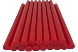 NADIA'S LITTLE TREASURES Made in The UK hot melt Glue Sticks for Glue Gun 20cm long 12mm diameter- Versatile Hot Melt Adhesive for Arts & Crafts, Product Assembly, and More (10, RED)