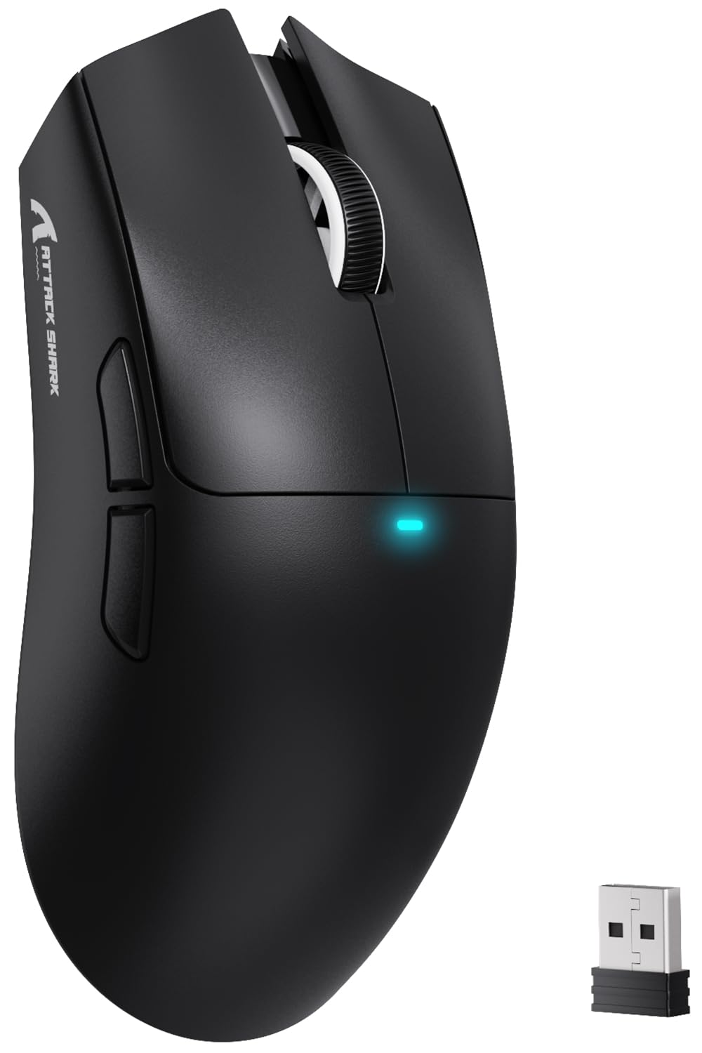 ATTACK SHARK X11SE Draadloze gamingmuis, ultralicht, 63 g, met PixArt sensor PAW3311, 22.000 dpi, Trimode BT/2,4 GHz/bekabeld, 1000 Hz, batterij 300 mAh, dubbele driver, voor pc/Mac (zwart)