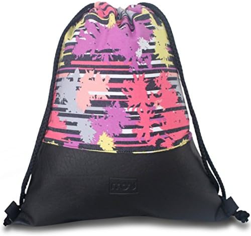MONi gym bag in ethnic design with reinforced leather bottom | high quality hipster bag (jute bag) with adjustable cords, Holi