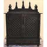 Jodhpur Handicrafts Wooden Temple with LED Bulb ( Dark Walnut, 60x30x75cm)