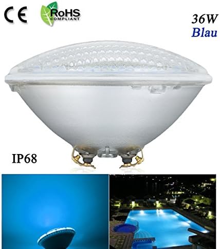 COOLWEST Swimming Pool LED Light PAR56 36W Replacement Pool Lights Bulb 12V AC/DC Waterproof IP68 - Blue