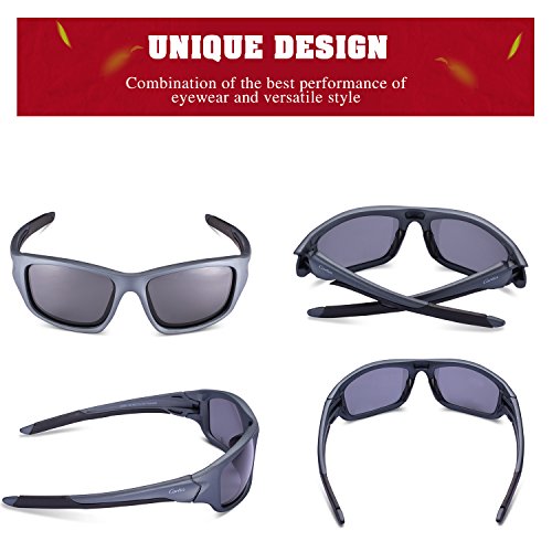 Carfia Premium Polarisierte Sport Sonnenbrille Outdoor Sportbrille Fahren Sonnenbrille für Damen und Herren Autofahren Ski Laufen Golf Angeln Radfahren, 100% UV400 Schutz - 4