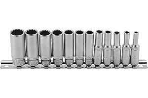 BGS 2757 | Jeu de douilles, douze pans, longues | 6,3 mm (1/4") | en pouces | 12 pièces