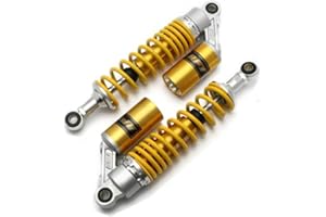 Hegeiisy 340mm 13.38 Zoll 7mm Feder Universal Motorrad Stoßdämpfer Hinterradaufhängung ATV Quad Roller Dirt Bike Für 50cc 75cc 90cc 125cc 150cc 250cc 300cc Gelb