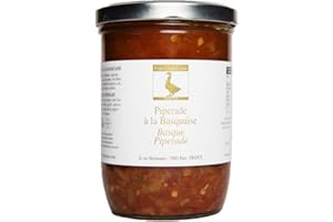 FOIE GRAS LUXE Piperade à la Basquaise - Mélange de légume 780 g pour 4/5 personnes - Bocal en verre - conserve