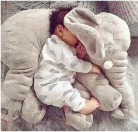 ZEARO Baby-weiches Plüsch-Elefant Schlafkissen Kids Lendenkissen Spielzeug 2 Sizes - 4